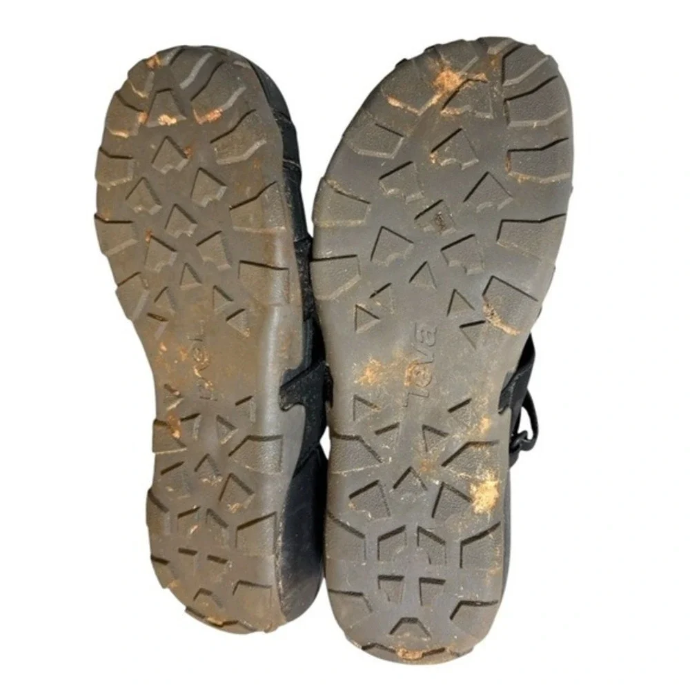 Teva Flintwood Mens 12 Pre-Owned Hiking Water Shoes Black Yellow 1118941 Sandals